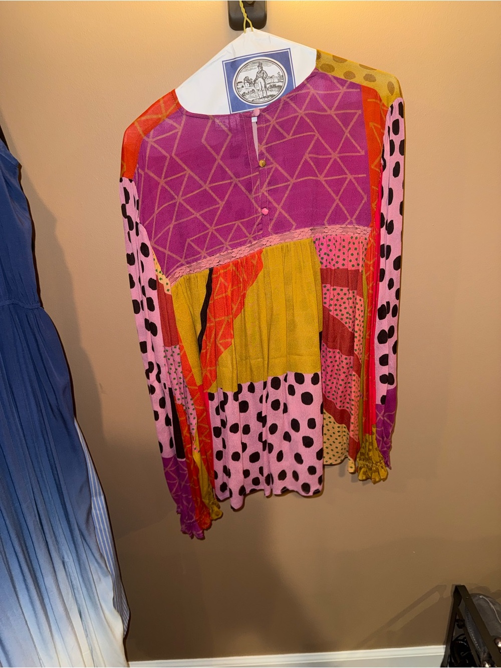Colorblock BoHo Chic Mesh Blouse